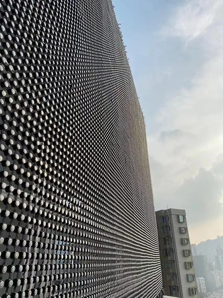 Luminatii outdoor advertising curtain wall p40 at hong kongs victoria harbour
